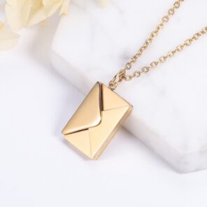 Love Letter Envelope Pendant Necklace Stainless Steel Jewelry Confession Love You for Valentine Day Mother Day