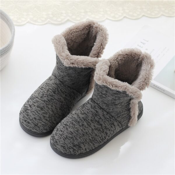 Men Casual Winter Home Slippers Mens Warm Cotton Faux Fur Indoor Flat Shoes Male Comfortable Furry 1