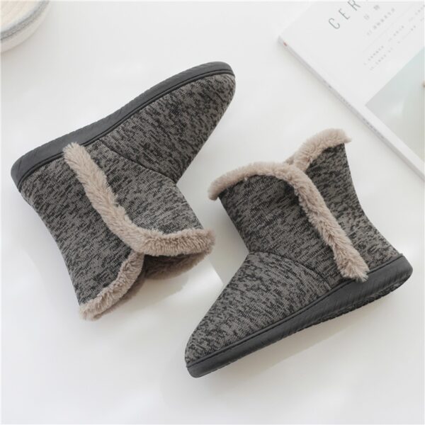 Men Casual Winter Home Slippers Mens Warm Cotton Faux Fur Indoor Flat Shoes Male Comfortable Furry 2