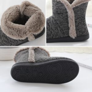 Men Casual Winter Home Slippers Mens Warm Cotton Faux Fur Indoor Flat Shoes Male Comfortable Furry 4