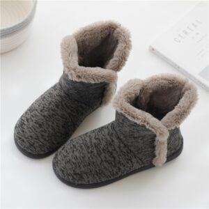 Men Casual Winter Home Slippers Mens Warm Cotton Faux Fur Indoor Flat Shoes Male Comfortable Furry 5