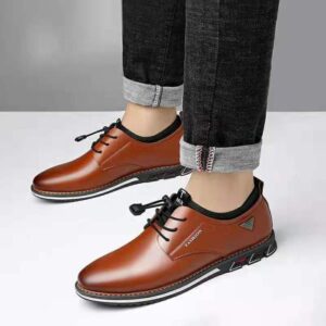 Men Dress Shoes Cowhide Leather Shoes Men s Comfortable Low top British Casual Shoe Platform Shoes 2.jpg 640x640 2