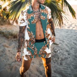 Men s Sets Short Sleeve Hawaiian Shirt And Shorts Summer Printing Casual Shirt Beach Two Piece 9.jpg 640x640 9