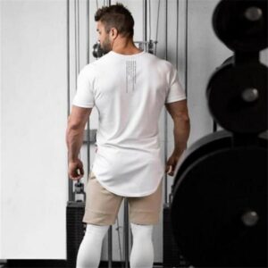 Muscleguys Gym t shirt Men Fitness Workout Cotton T Shirt Bodybuilding Workout Skinny Tee shirt Summer 2