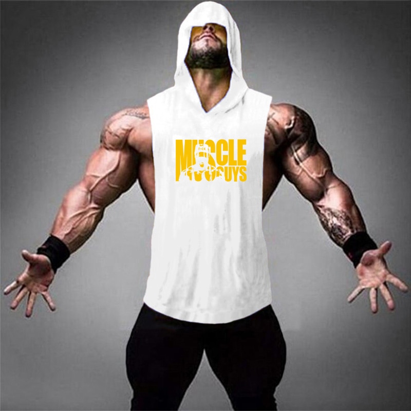 New Brand Summer Fitness Stringer Hoodies Muscle Shirt Bodybuilding Clothing Gym Tank Top Mens Sporting Sleeveless 4