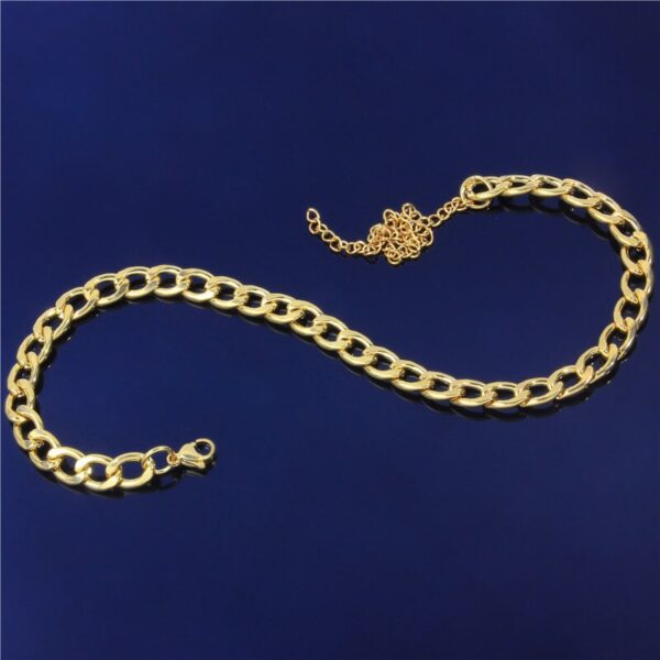 New Stainless Steel Gold Color Curb Cuban Chain Anklets For Women Beach Foot Jewelry Leg Chain 2