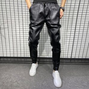 New Winter Thick Warm PU Leather Pants Men Clothing 2022 Simple Big Pocket Windproof Casual Motorcycle.jpg 640x640