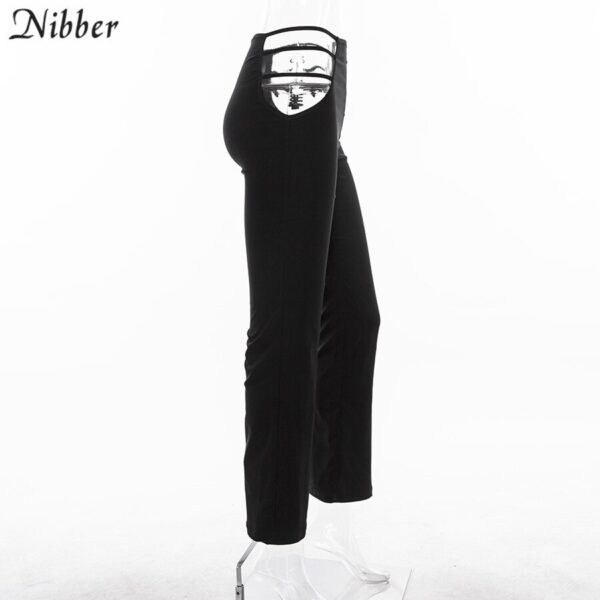 Nibber Sexy hollow Out Holes Pants women Slim Fitness Pants 2020 summer fashion casual streetwear Trousers 3