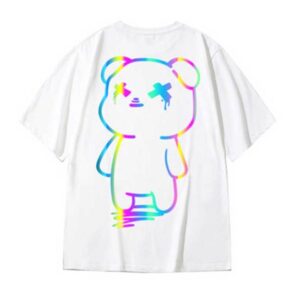 Oversize t shirts Cartoon Bear Print Reflective Rainbow T Shirts Harajuku Streetwear Top Tees Cotton Casual 1.jpg 640x640 1