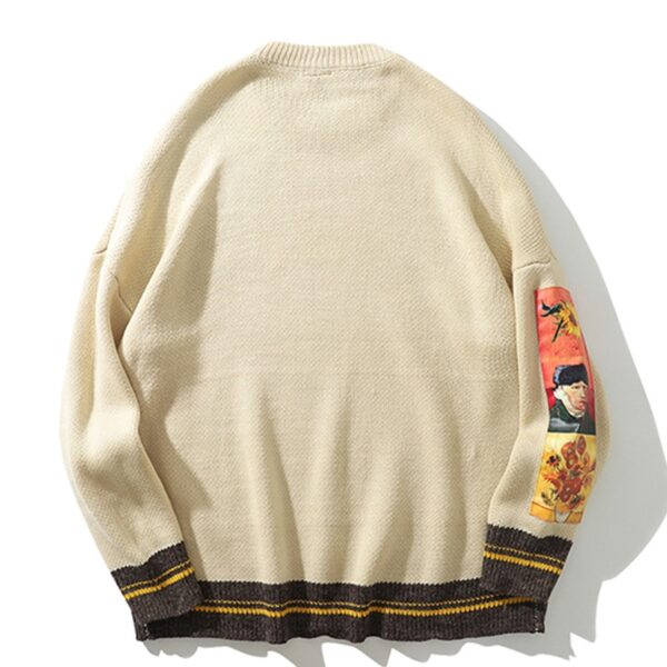 Oversized Sweater Men Fashion Gengar Brand Van Gogh Human Clothing Top Harajuku Girl Knitted Korean Hip 3