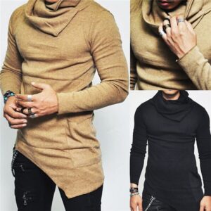 Plus Size 5XL Men s Hoodies Unbalance Hem Pocket Long Sleeve Sweatshirt For Men Clothing Autumn 5