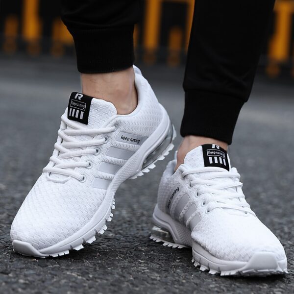 QGK New Men Shoes Casual White Sneakers Mens Trainers Air Cushion Men Sneakers Leisure Blue Shoes 4