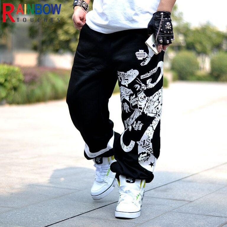 Rainbowtouches New Fashion Casual Sports Training Fitness High Street Style Pant Men s Trendy Letters Oversize