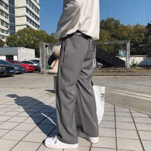 Solid Men Casual Pants Pleated Pockets Mens Fashion Clothing Mopping Hong Kong Style Zipper Fly Spring 2