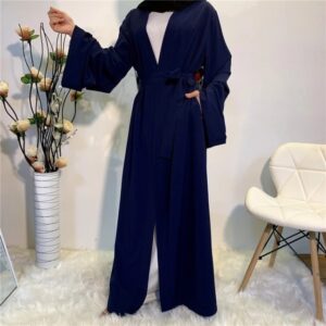 Solid Open Kaftan Dubai Abaya Turkey Kimono Cardigan Robe Muslim Hijab Dress Ramadan Abayas for Women 1.jpg 640x640 1