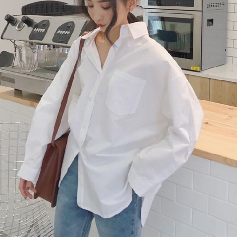 Spring Autumn Women Shirts Plus Size Cotton White Blouse Femme Long Sleeve Loose Oversized Blouses Tops 2