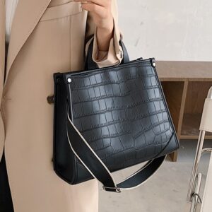 Stone Pattern PU Leather women handbag Large capacity Wide strap female Shoulder Bag 2022 New Brand 2