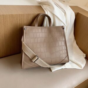 Stone Pattern PU Leather women handbag Large capacity Wide strap female Shoulder Bag 2022 New Brand 2.jpg 640x640 2