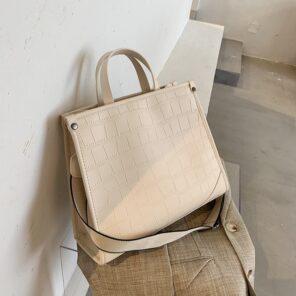 Stone Pattern PU Leather women handbag Large capacity Wide strap female Shoulder Bag 2022 New Brand 3.jpg 640x640 3