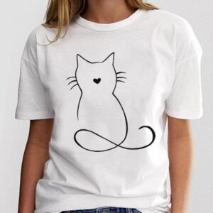 T shirt Women Print Graphic Ladies Clothing Fashion Tee Cat Love Trend New Style Female Cartoon.jpg 640x640