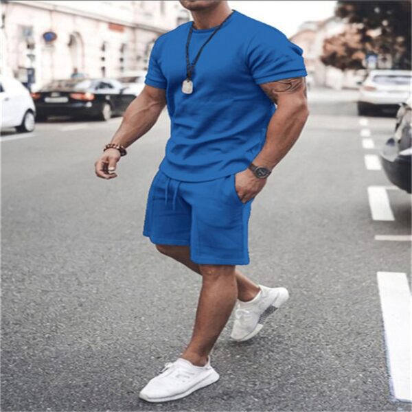 Ta To Men s Tracksuit 2 Piece Set Summer Solid Sport Hawaiian Suit Short Sleeve T 5