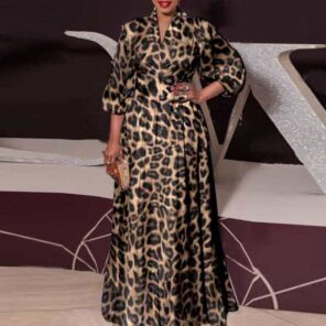 VONDA Women Long Maxi Dress 2022 Spring Vintage Leopard Printed Sexy Lantern Sleeve Bohemian Vestidos Oversized 11.jpg 640x640 11