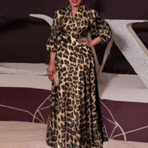 VONDA Women Long Maxi Dress 2022 Spring Vintage Leopard Printed Sexy Lantern Sleeve Bohemian Vestidos Oversized 4.jpg 640x640 4