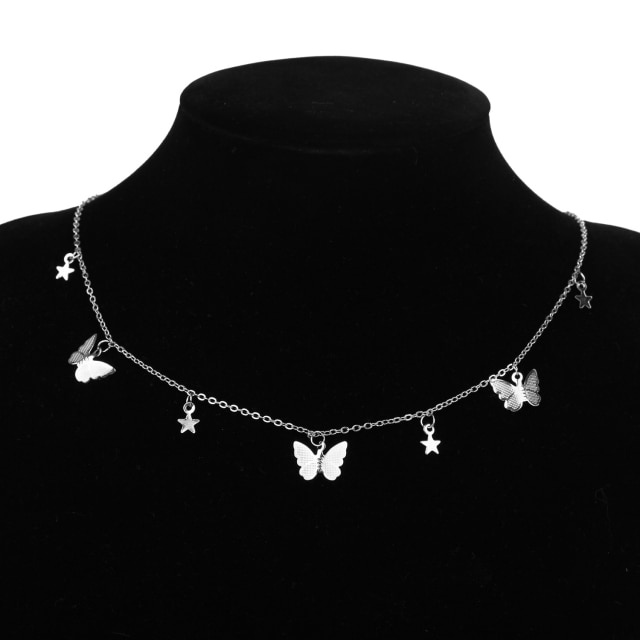 Vintage Multilayer Pendant Butterfly Necklace for Women Butterflies Moon Star Charm Choker Necklaces Boho Jewelry Christmas 2.jpg 640x640 2