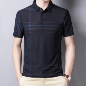 Ymwmhu Fashion Slim Men Polo Shirt Black Short Sleeve Summer Thin Shirt Streetwear Striped Male Polo 3.jpg 640x640 3