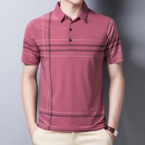 Ymwmhu Fashion Slim Men Polo Shirt Black Short Sleeve Summer Thin Shirt Streetwear Striped Male Polo 4.jpg 640x640 4