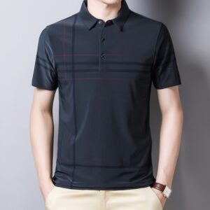 Ymwmhu Fashion Slim Men Polo Shirt Black Short Sleeve Summer Thin Shirt Streetwear Striped Male Polo.jpg 640x640