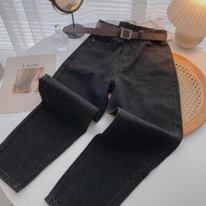 ZHISILAO Straight Jeans Women with Belt Vintage Basic Blue Ankle length Denim Pants Plus Size Boyfriend 6.jpg 640x640 6