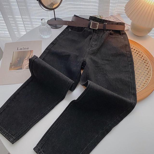 ZHISILAO Straight Jeans Women with Belt Vintage Basic Blue Ankle length Denim Pants Plus Size Boyfriend 6.jpg 640x640 6