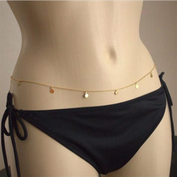 Belly Chain Sexy Body Coin Waist Female Suit For Women Snake Bone Double Layers Jewelry Decor 3