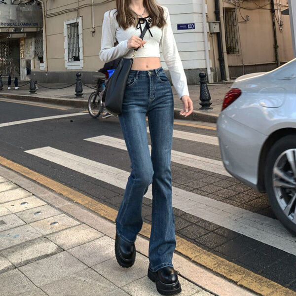 High Waist Loose Comfortable Jeans For Women Wide Leg Pants Elastic Fashion Boyfriend Style Denim Pants