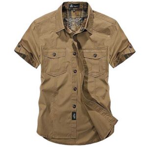 Fashion Cotton Casual Shirts Summer Men Plus Size Loose Baggy Shirts Short Sleeve Turn down Collar