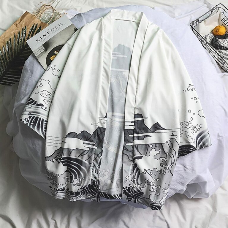 Fashion Men s Kimono Cardigan Oversize Shirts Popular Dragon Pattern Printed Shirt Yukata Top Anime Costume 5