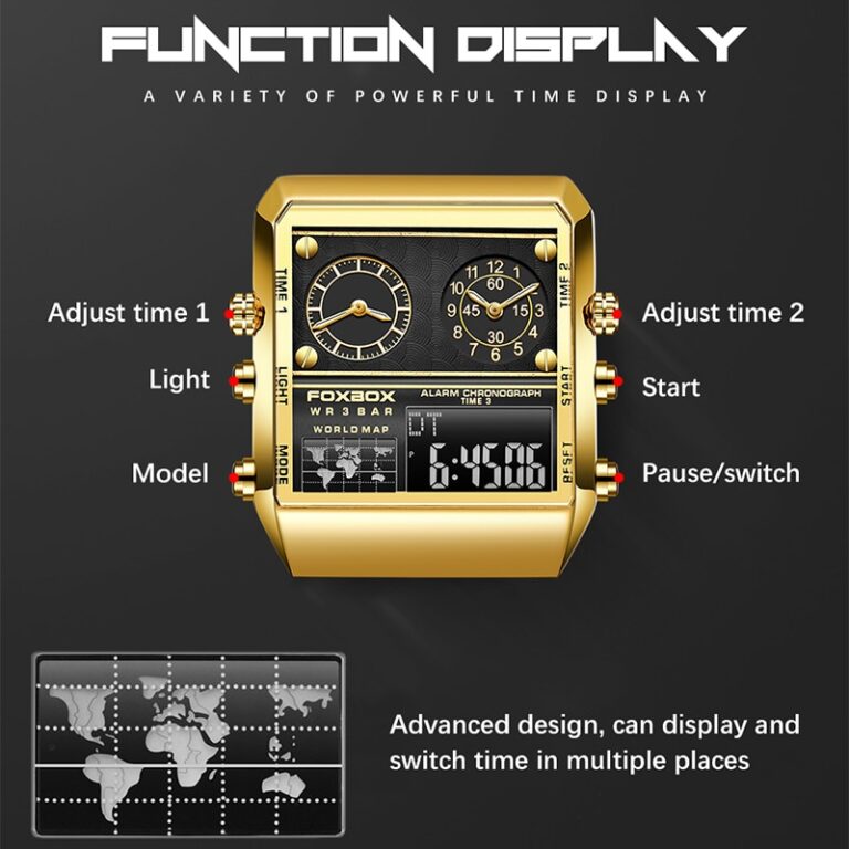 LIGE FOXBOX Watches For Men Luxury Brand Sport Quartz Wristwatch Waterproof Military Digital Clock Men Watch 3