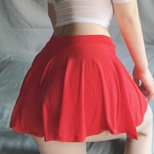Sexy Upskirt Solid Color Soft Silk Lotus Leaf Pendulum Transparent Nightclub Party Livestream Mini Skirts For 2