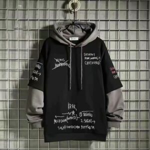 Spring Autumn Men s Hoodies Japan Fashion Streetwear Graphic Sweatshirts Men Casual Harajuku Men Clothing Splicing 2