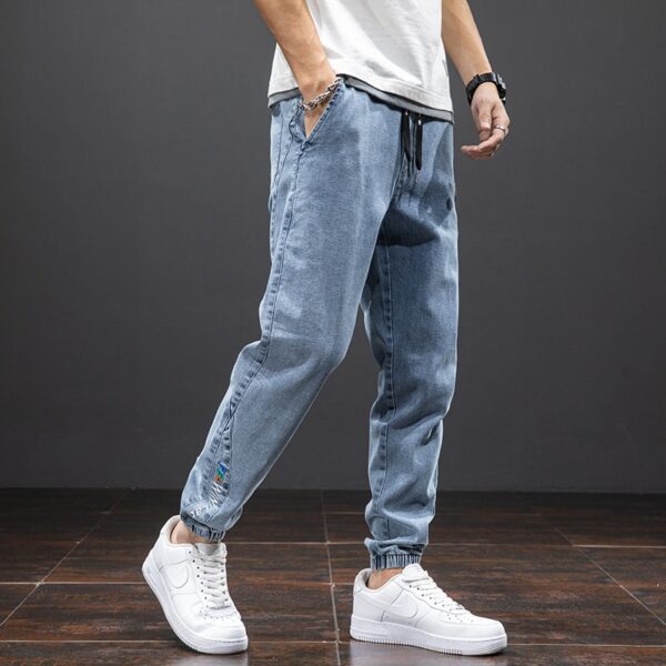 Spring Summer Black Blue Cargo Jeans Men Streetwear Denim Jogger Pants Men Baggy Harem Jean Trousers 1