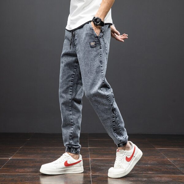 Spring Summer Black Blue Cargo Jeans Men Streetwear Denim Jogger Pants Men Baggy Harem Jean Trousers 4