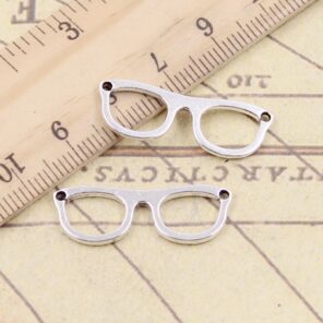 20pcs Charms Glasses Sunglasses 29x10mm Tibetan Bronze Silver Color Pendants Antique Jewelry Making DIY Handmade Craft