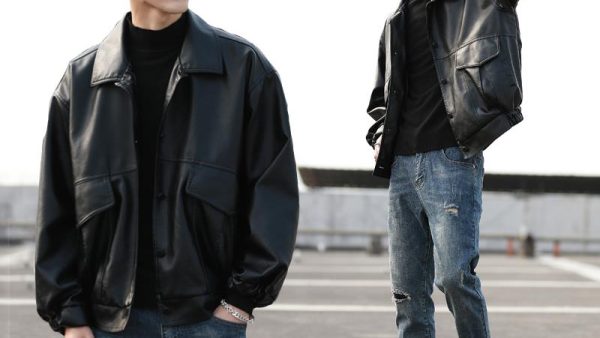 2020 Mens Loose Style Jacket Motorcycle Biker Leather Jacket Men Fashion Leather Coats Male Bomber Jacket