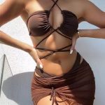 2023 New 3 Pieces Set Swimsuit Women High