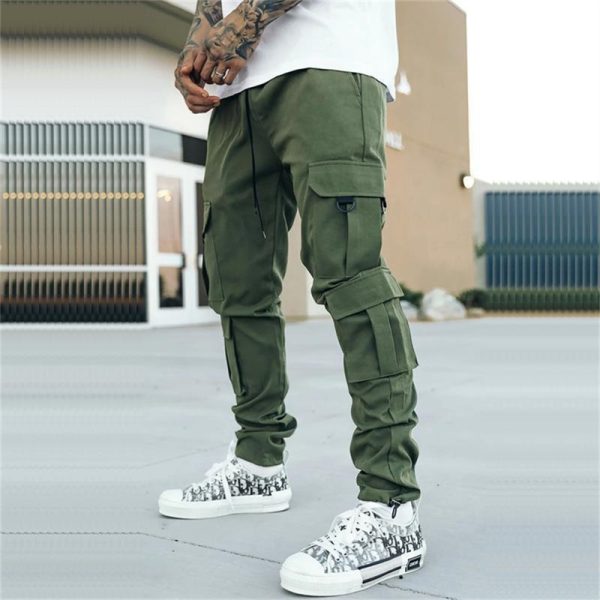 2023 New Men Cargo Pants Joggers Pocket Sweatpants Casual Male Sportswear Hip Hop Harem Pants Slim 1