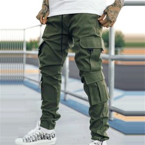 2023 New Men Cargo Pants Joggers Pocket Sweatpants Casual Male Sportswear Hip Hop Harem Pants Slim
