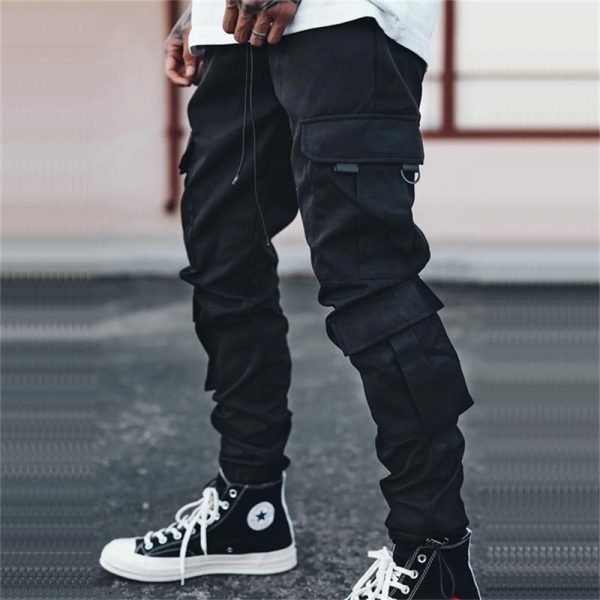 2023 New Men Cargo Pants Joggers Pocket Sweatpants Casual Male Sportswear Hip Hop Harem Pants Slim 4
