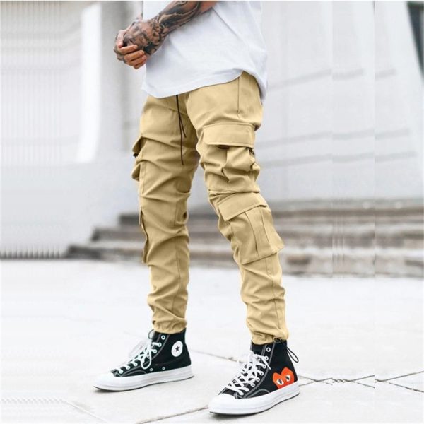 2023 New Men Cargo Pants Joggers Pocket Sweatpants Casual Male Sportswear Hip Hop Harem Pants Slim 5