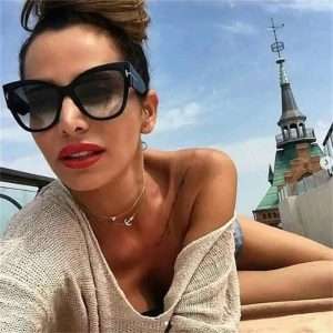 2023 New Tom Fashion Brand Designer Cat Eye Women Sunglasses Female Gradient Points Sun Glasses Big 1